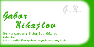 gabor mihajlov business card